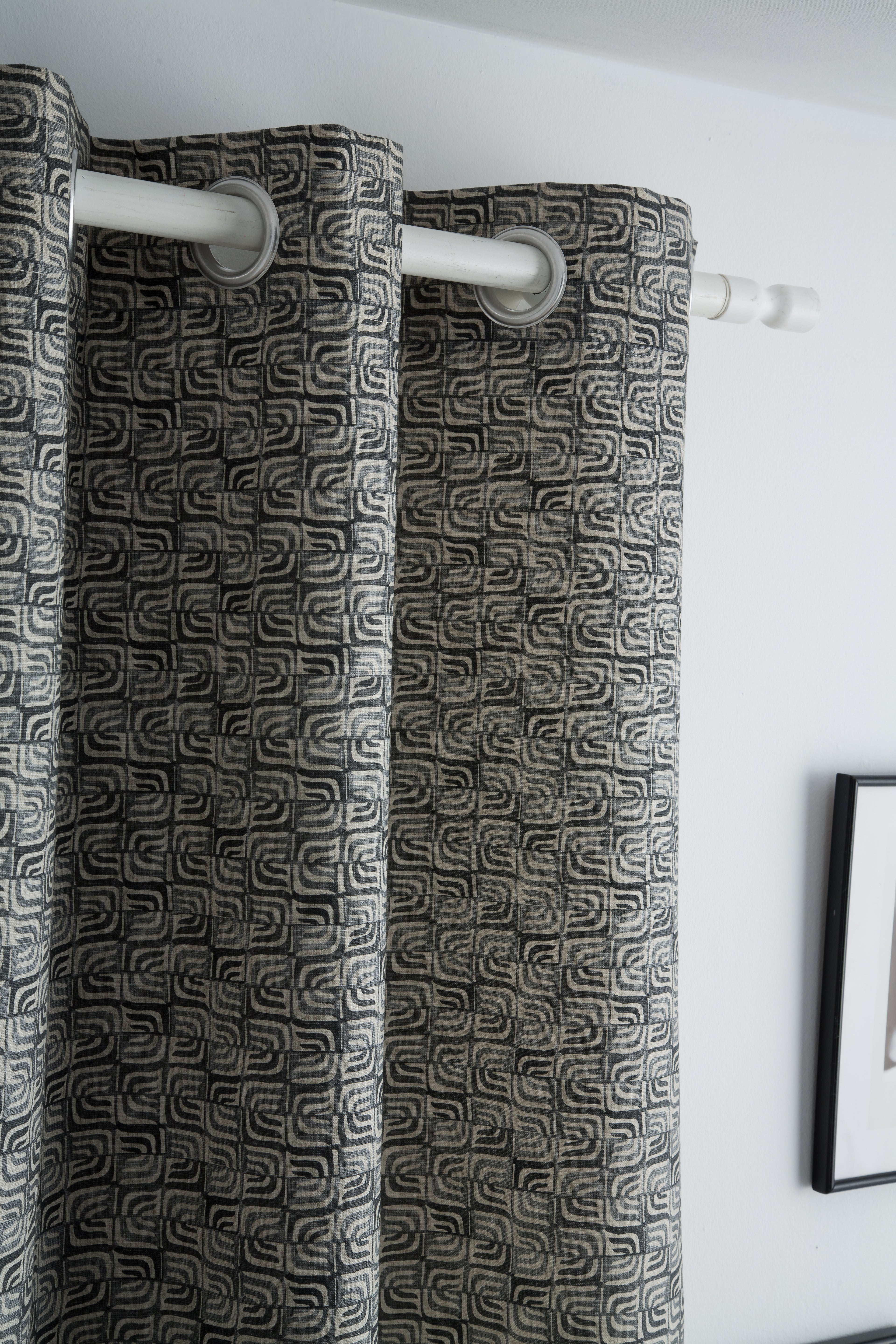 Rideau tamisant, coton, Jafari gris l.140 x H.260 cm - 2