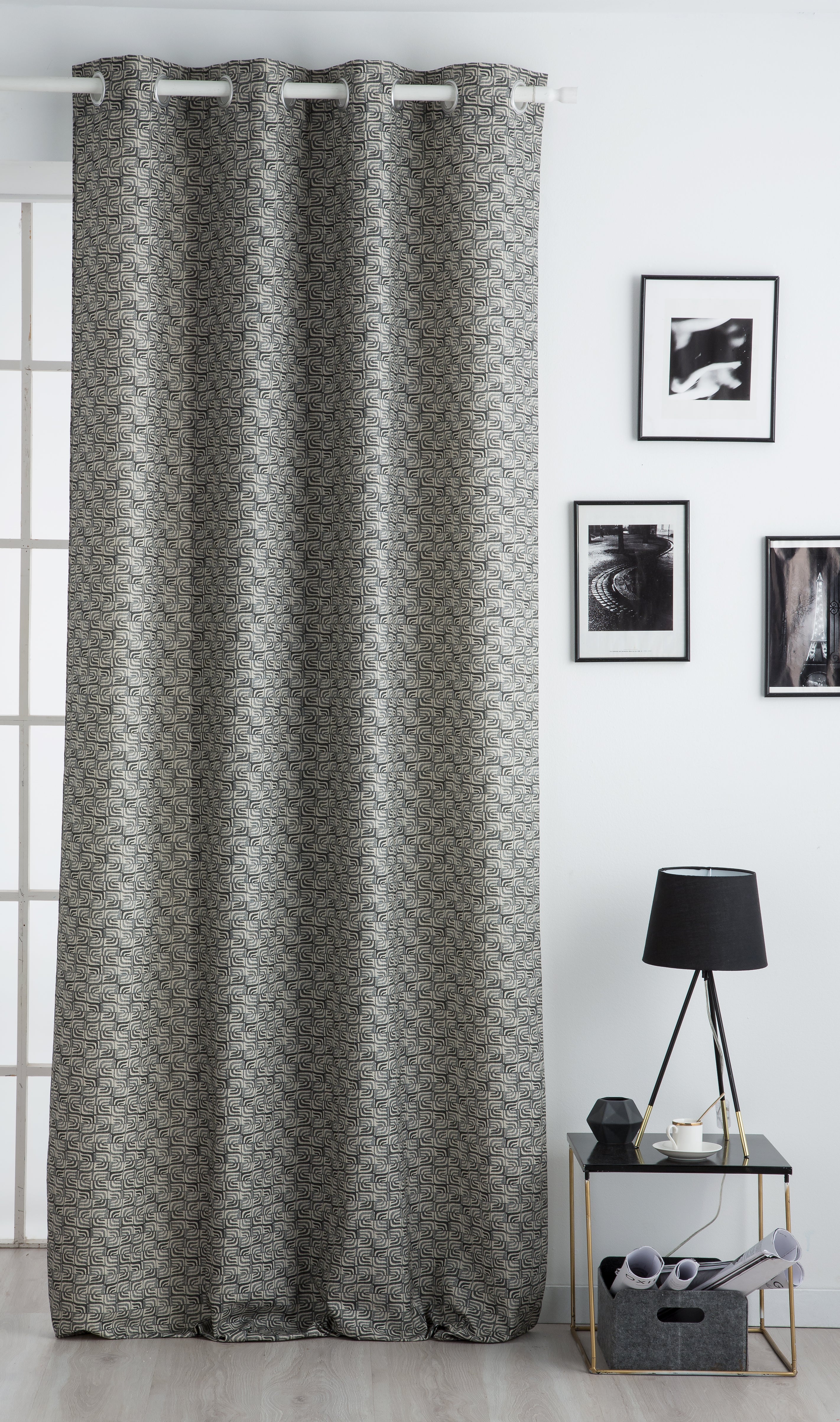 Rideau tamisant, coton, Jafari gris l.140 x H.260 cm - 3