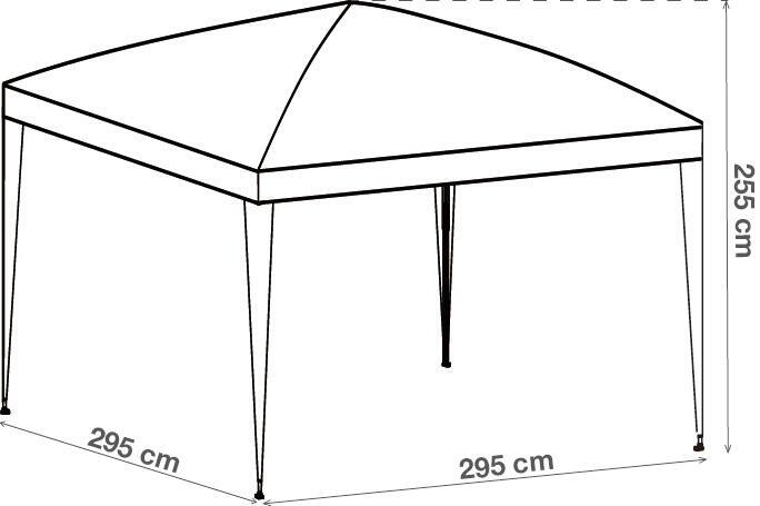 Gazebo Eori in acciaio struttura grigio chiaro, copertura bianca L 295 x P 295 x H 255 cm - 13