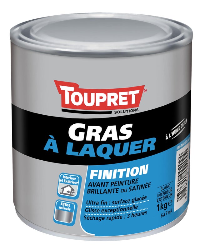 Enduit de lissage pâte Finition TOUPRET blanc 1 kg