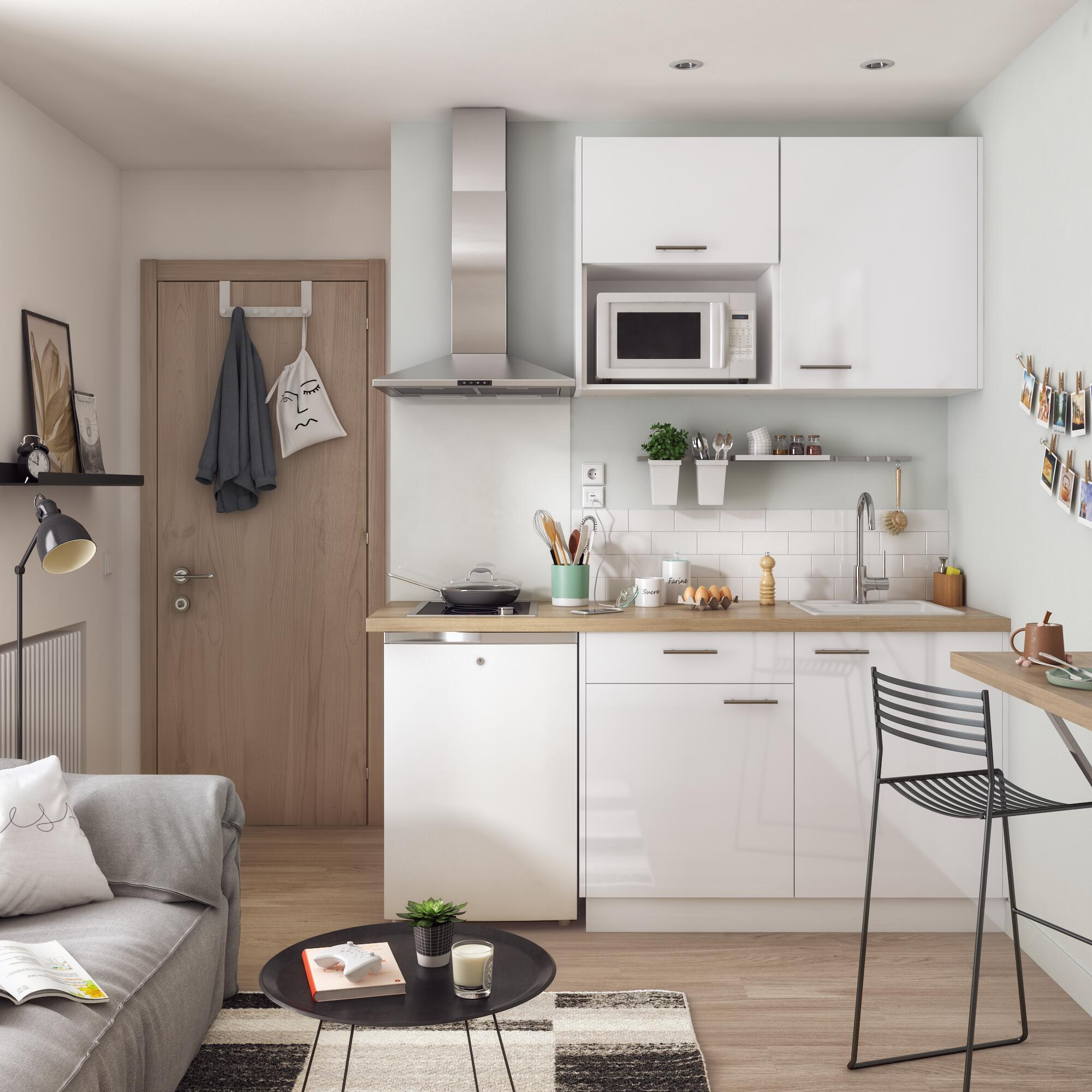 Meuble bas de cuisine Sevilla blanc 1 porte H77 x l60 - 3