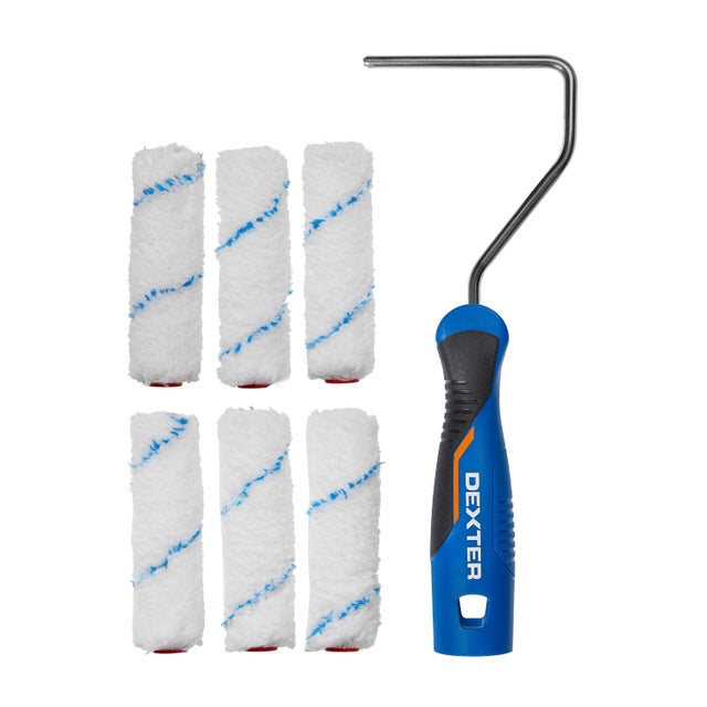 Lot de minirouleaux et recharges 110mm mur lisse ou plafond, DEXTER