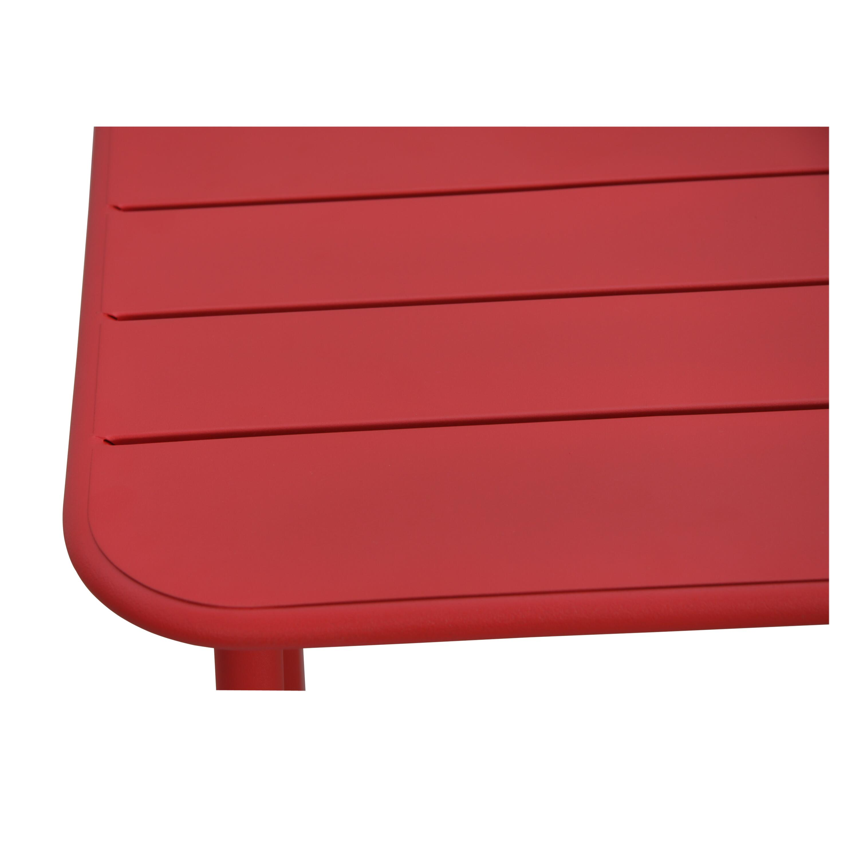 Table de jardin CAFE carrée en métal coloris rouge – 2 personnes - 4