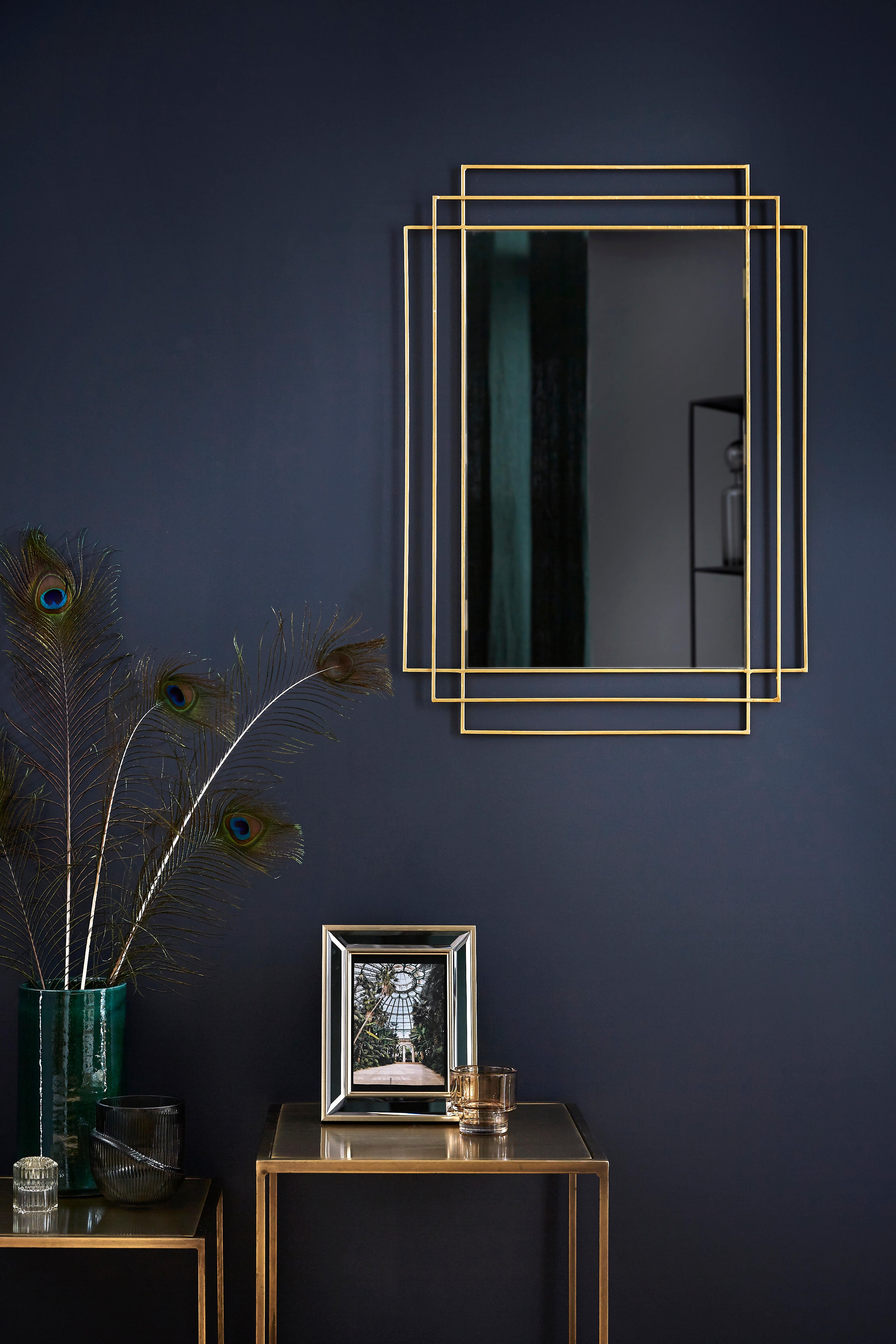 Miroir rectangulaire métal doré Prisma, l.53 x H.75 cm - 3