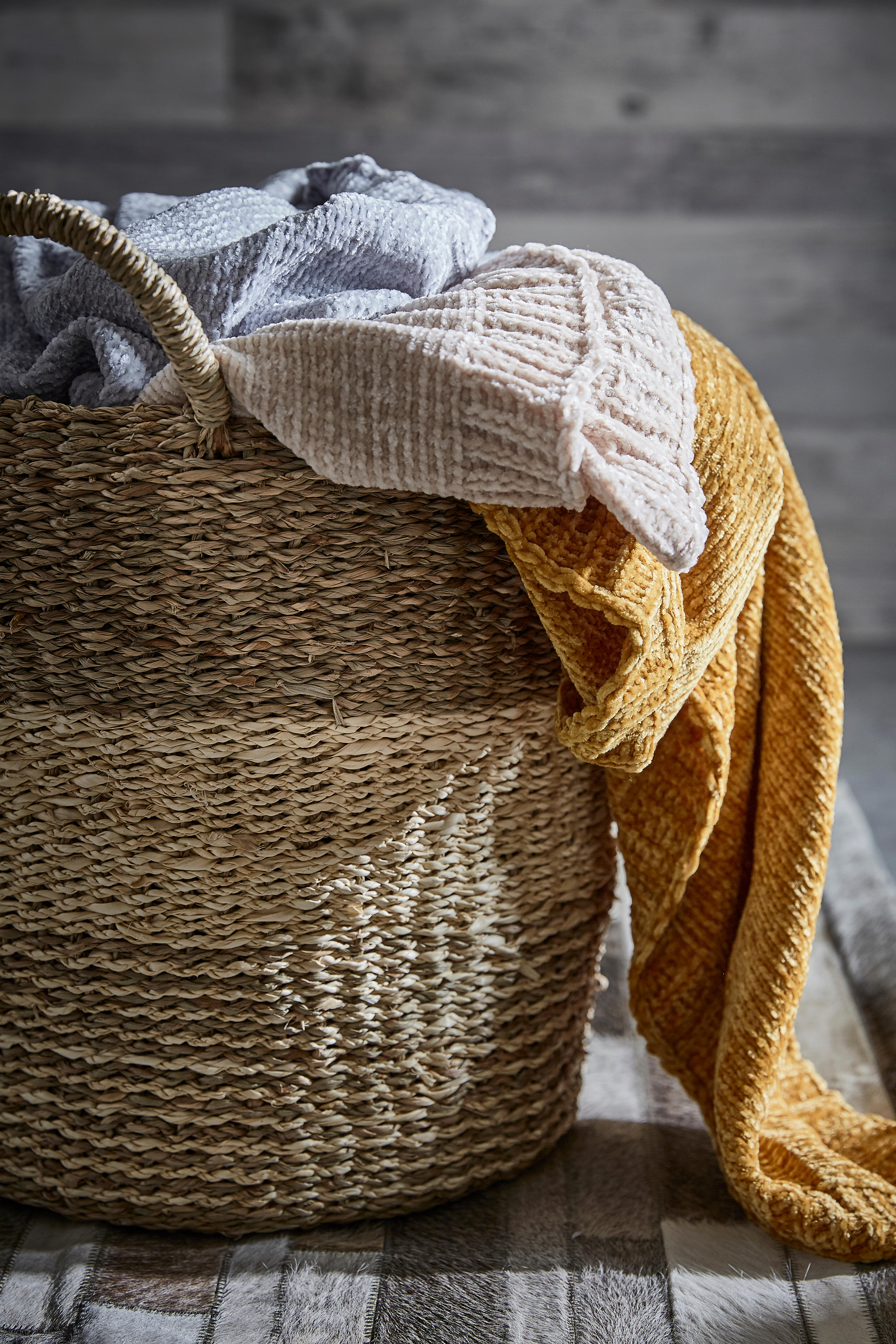 Plaid Chenille, jaune moutarde l.130 x L.170 cm - 5