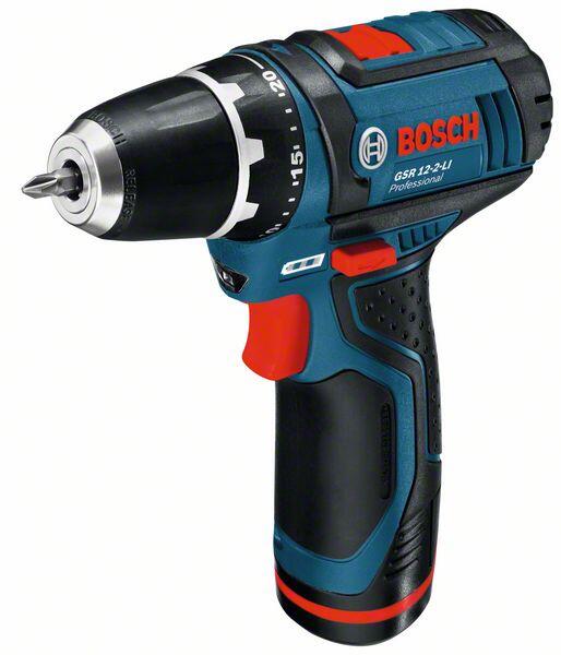Perceuse sans fil 12 V BOSCH PROFESSIONAL GSR 12V-15, 30 Nm + 2 batteries 2Ah
