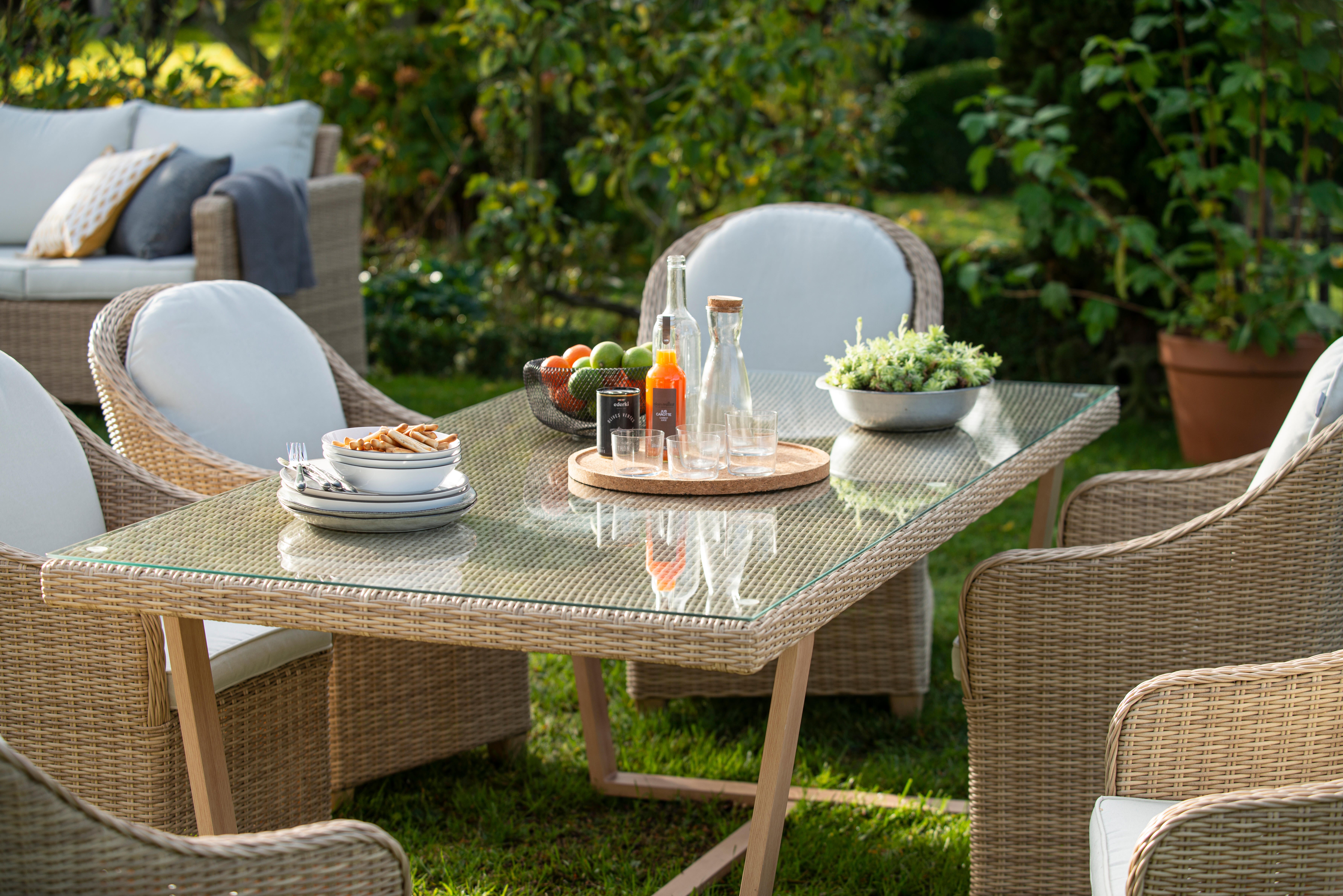 Table de jardin NATERIAL Medena rectangulaire marron 6 personnes - 3