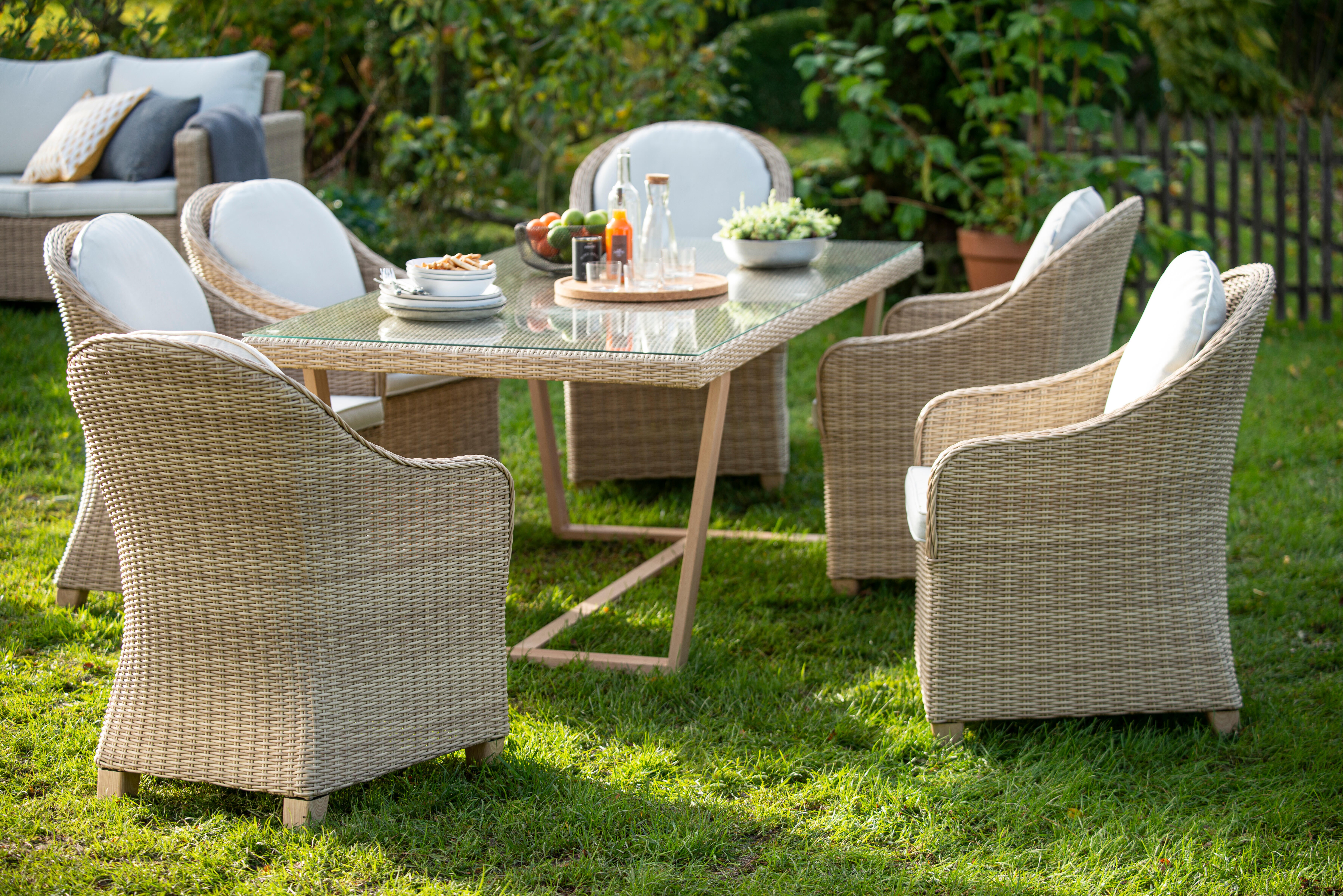 Mesa de jardín de aluminio ratán NATERIAL Medena 100x74x200 cm - 14