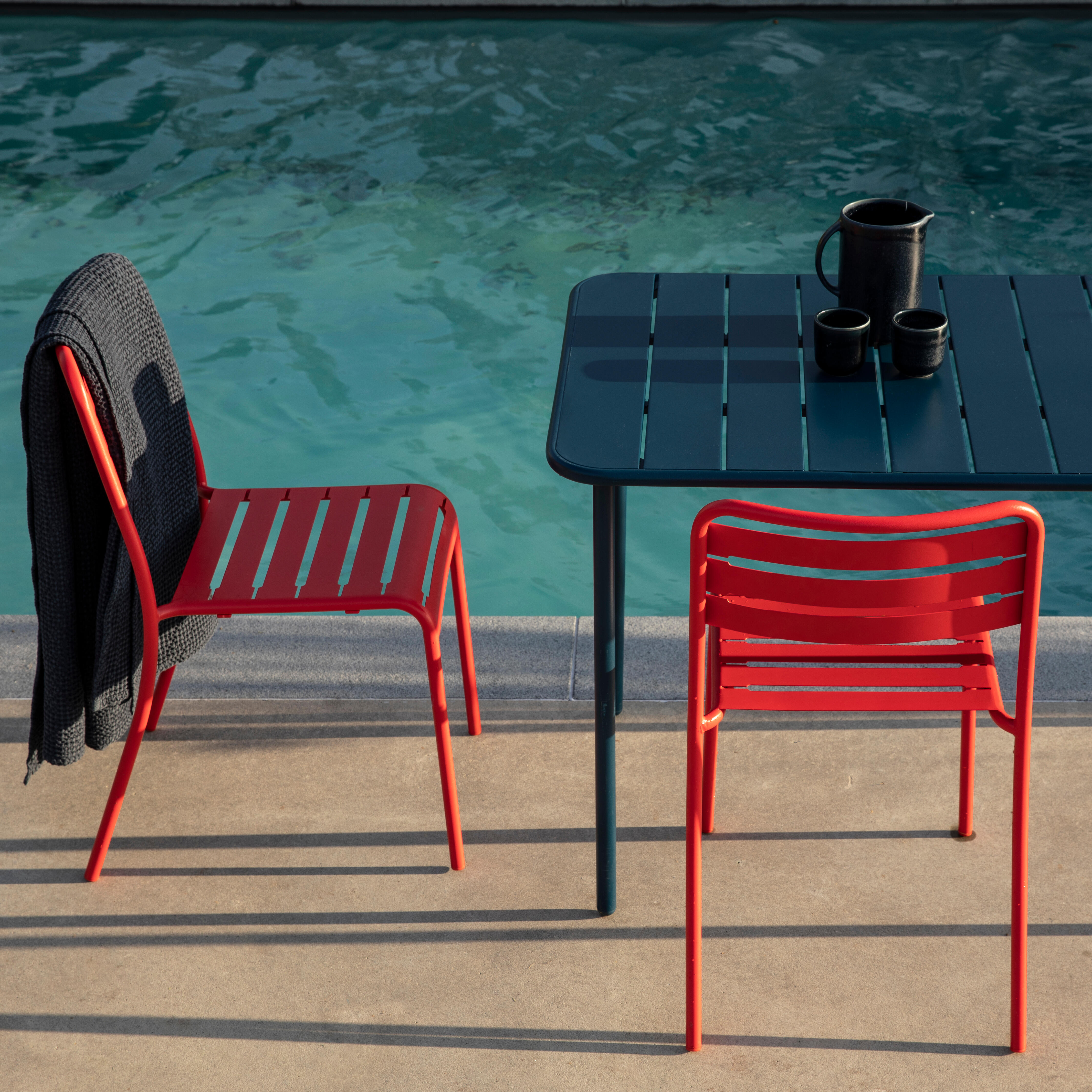 Silla de exterior de metal NATERIAL Café rojo - 3