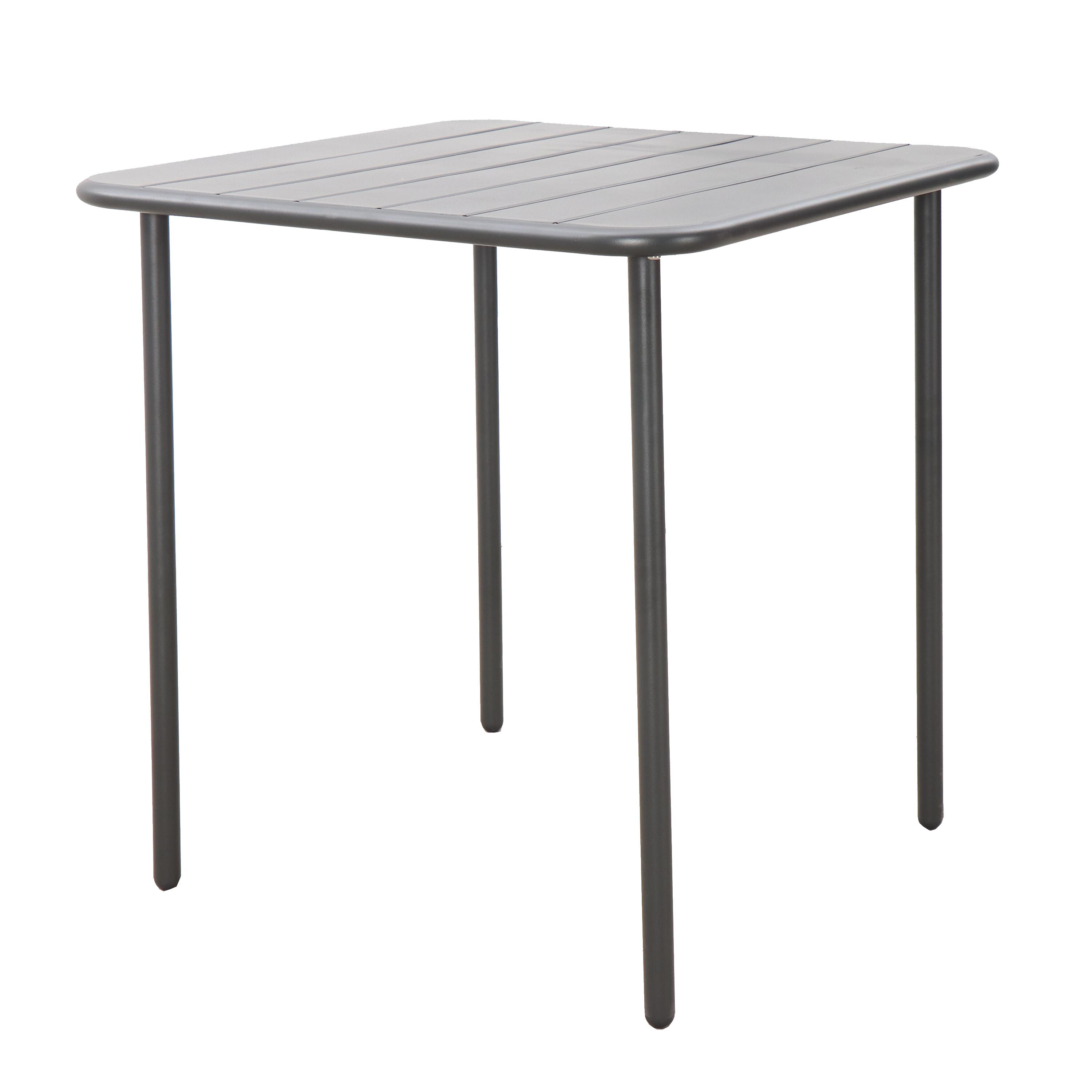 Table de jardin Café carrée en acier anthracite 2 personnes - 7