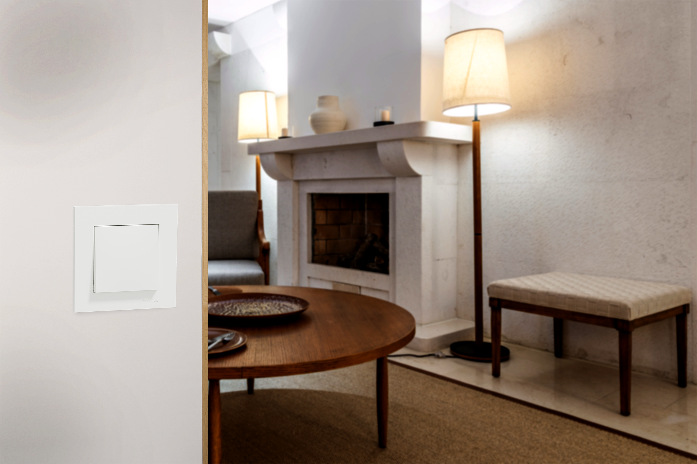 Poussoir complet Miluz, SCHNEIDER ELECTRIC, blanc - 4