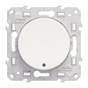 Interrupteur va-et-vient lumineux Odace, SCHNEIDER ELECTRIC, blanc
