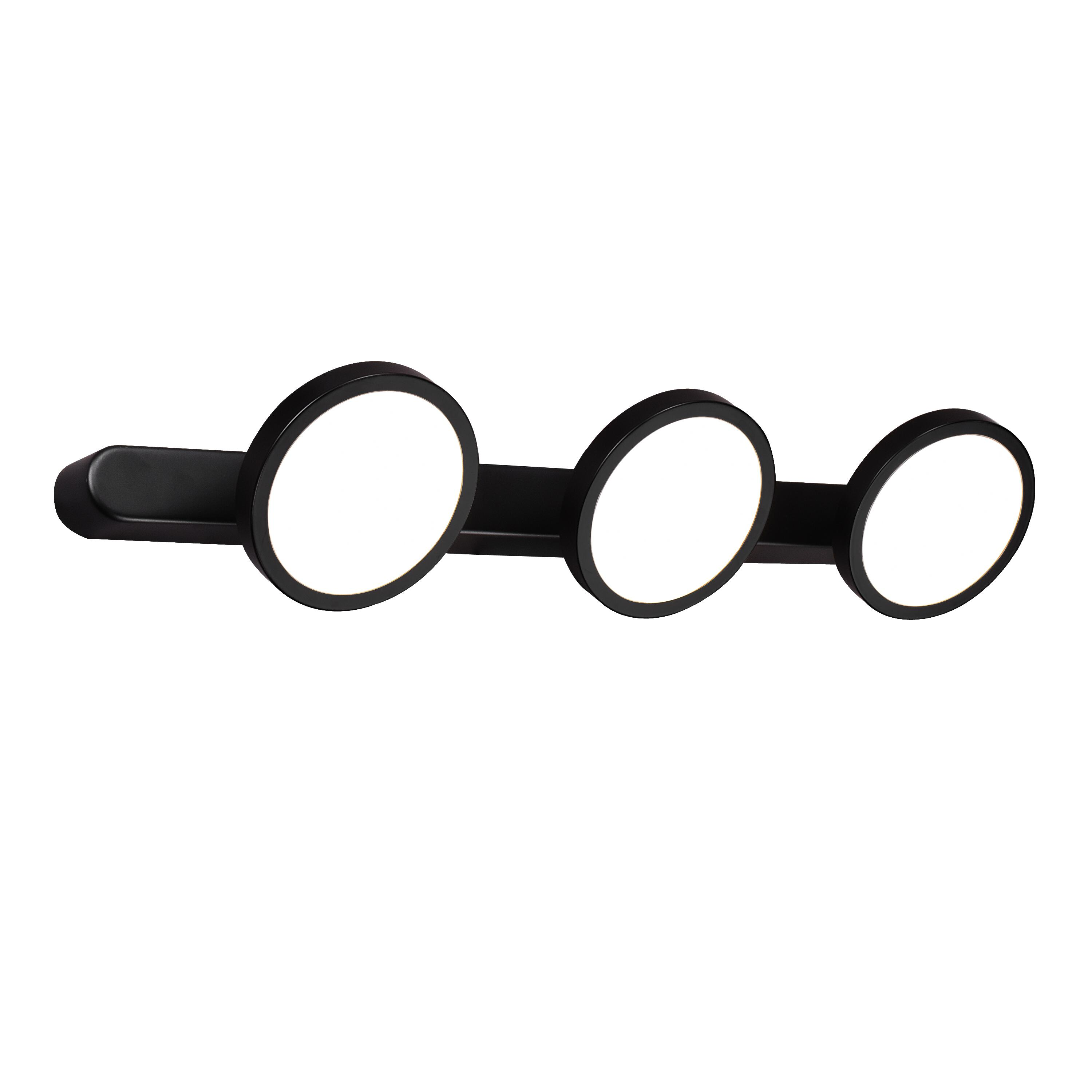 Rampe 3 spots salle de bains LED IP44, design, acier noir, Loya INSPIRE - 3