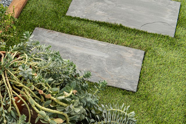 Dalle en pierre naturelle ardoise gris, L.50 x l.25 cm x Ep.30 mm