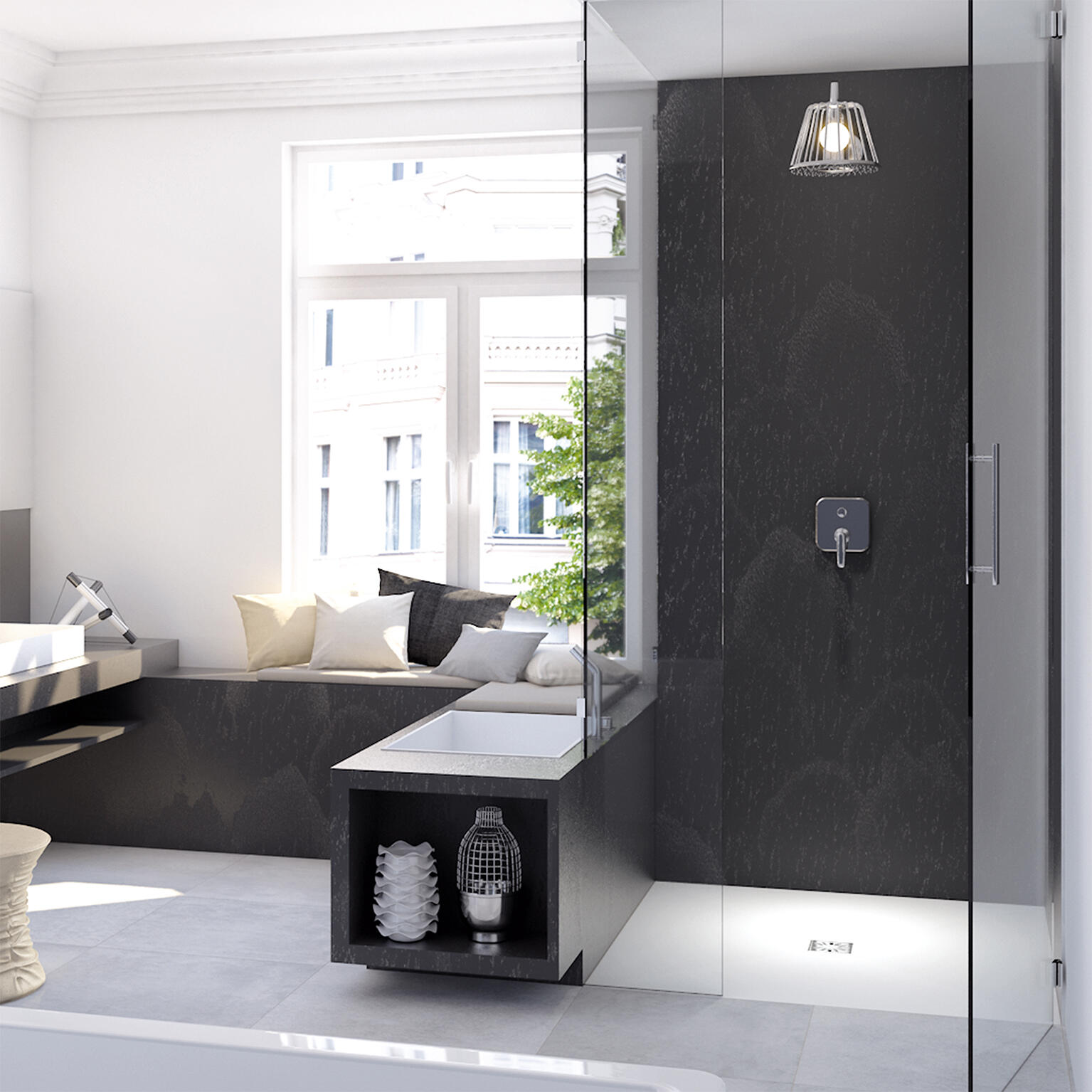 Receveur de douche prêt à carreler rectangulaire L.90 x l.120 WEDI Plano centre - 2