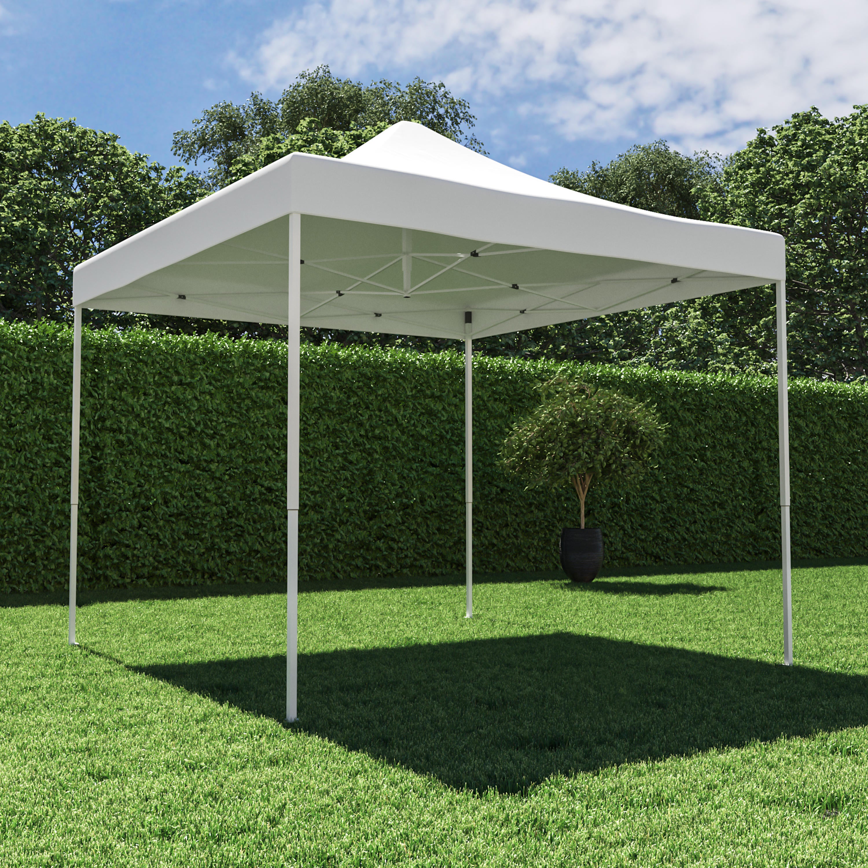 Tonnelle pliable NATERIAL Bora acier blanc, 8.8 m² - 4