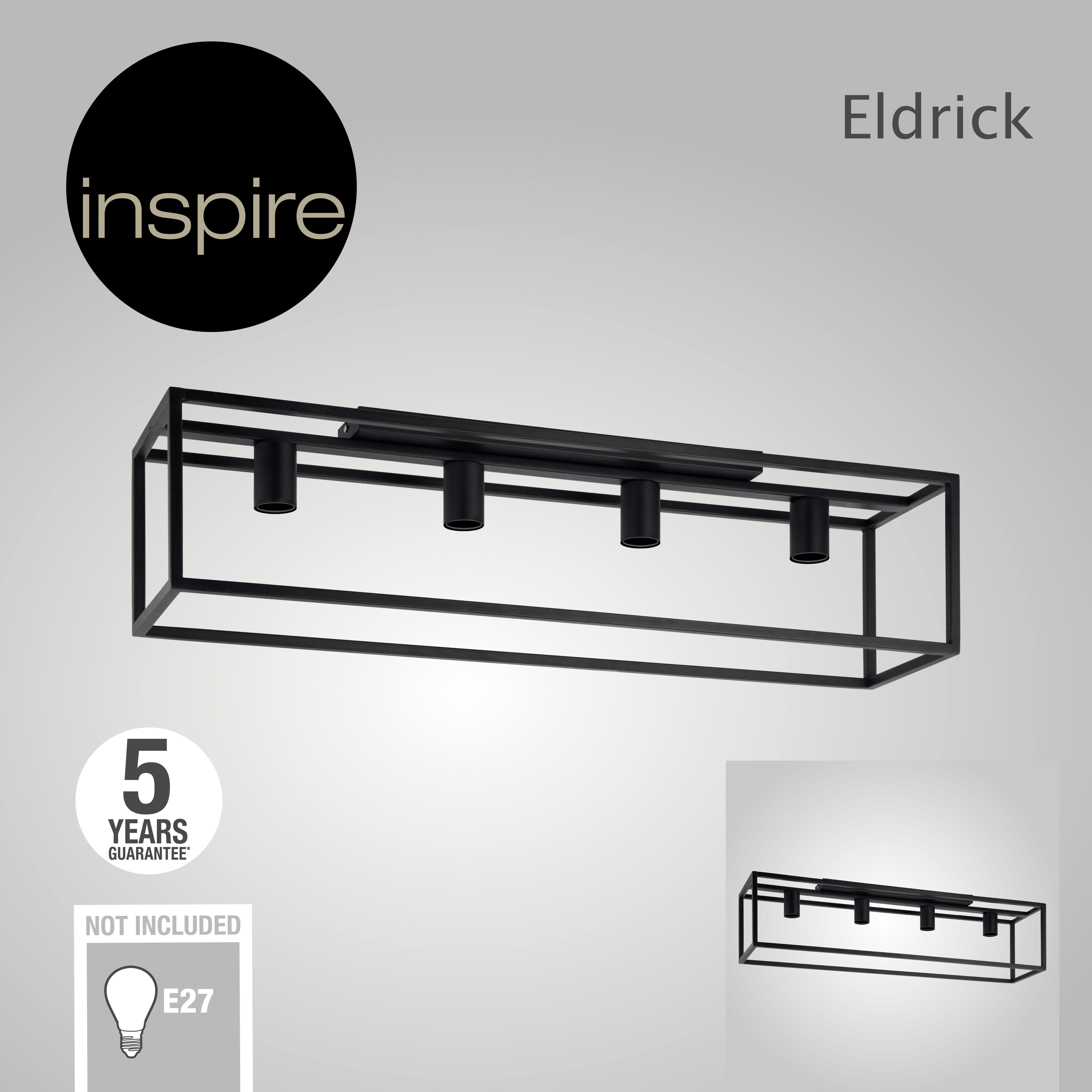 Plafonnier E27, acier, noir Eldrick D.20 cm INSPIRE - 5