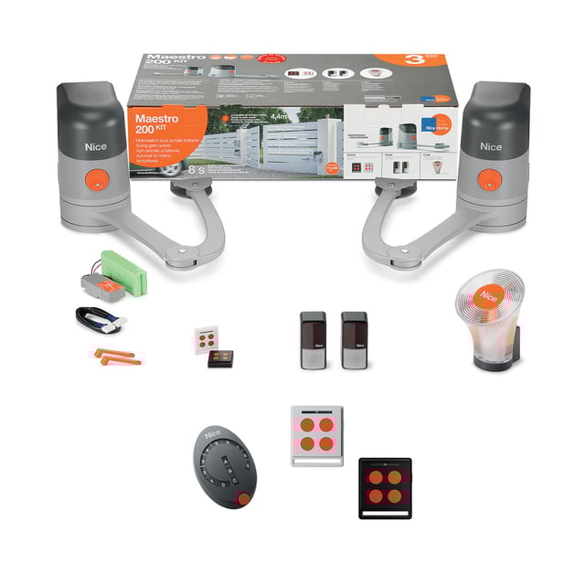 Motorisation de portail à bras, NICE HOME maestro200/fr07 pack family