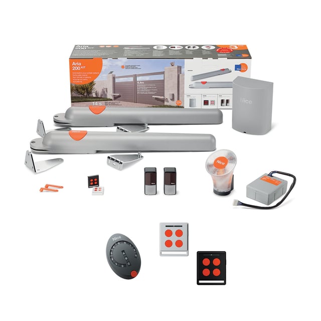 Motorisation de portail NICE HOME à vérins ARIA 200 pack family + garantie 5 ans