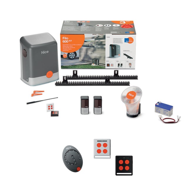 Motorisation de portail coulissant NICE HOME filo 600 pack family+garantie 5ans
