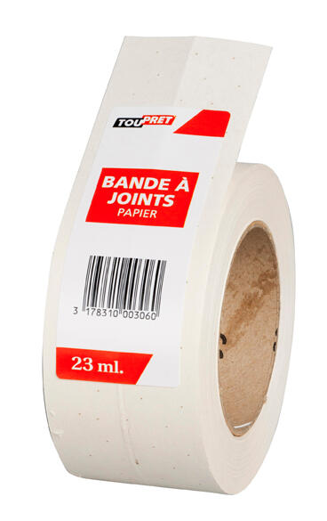 Bande à joints papier TOUPRET L 23 m x l 0.5cm
