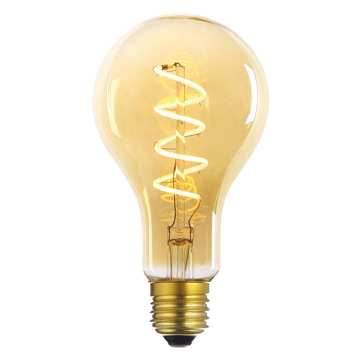 Lampadina LED, E27 goccia, ambrato, luce calda, 4W= 160 LM 360° dimmerabile, ON - 5