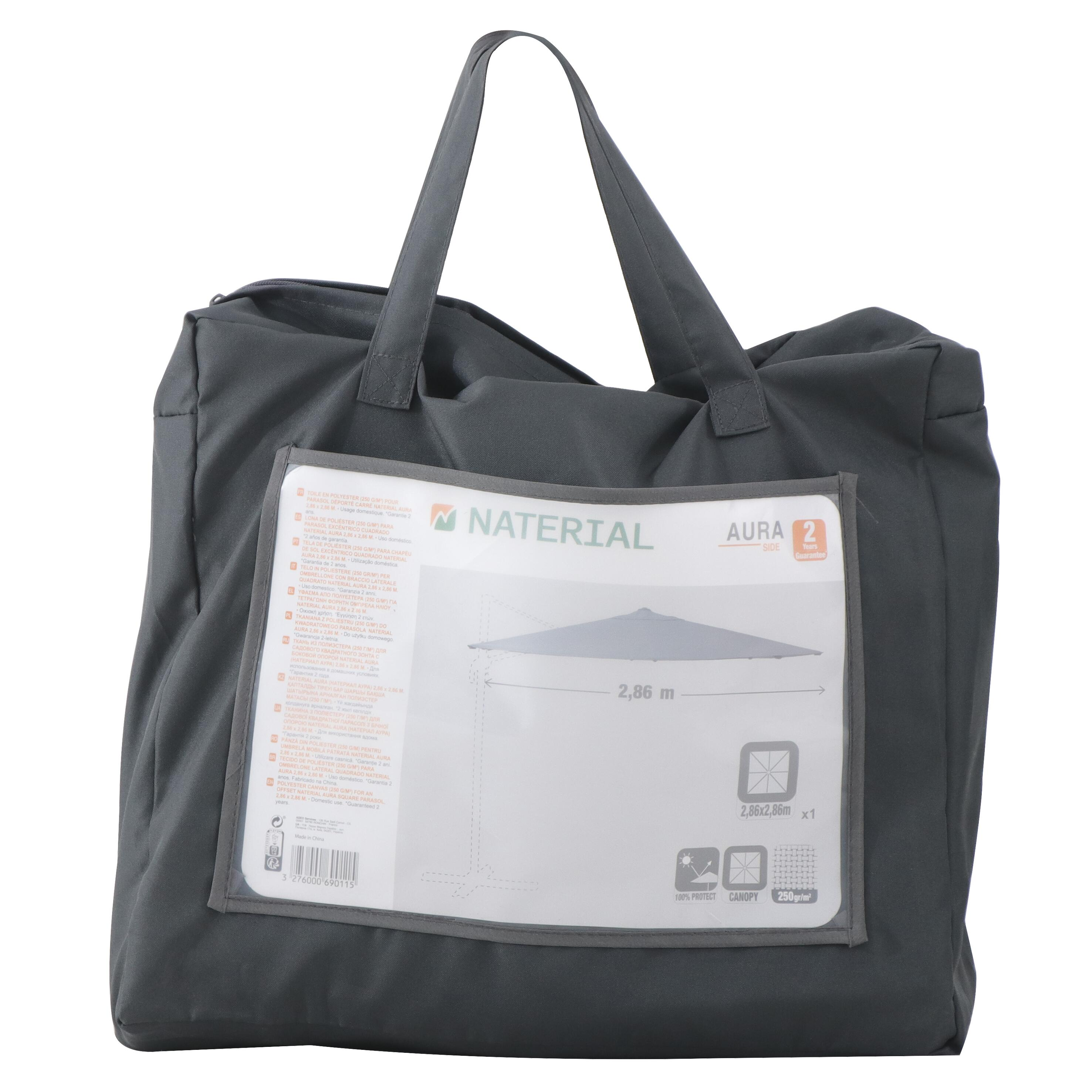 Toile de rechange pour parasol déporté Aura carré anthracite, L.286 x l.286 cm - 4