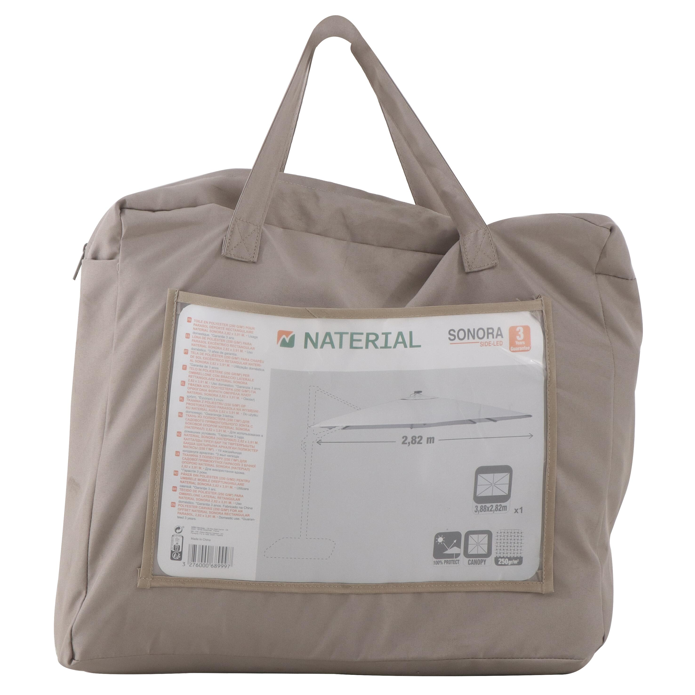 Toile de rechange pour parasol déporté Sonora taupe, L.391 x l.282 cm - 5