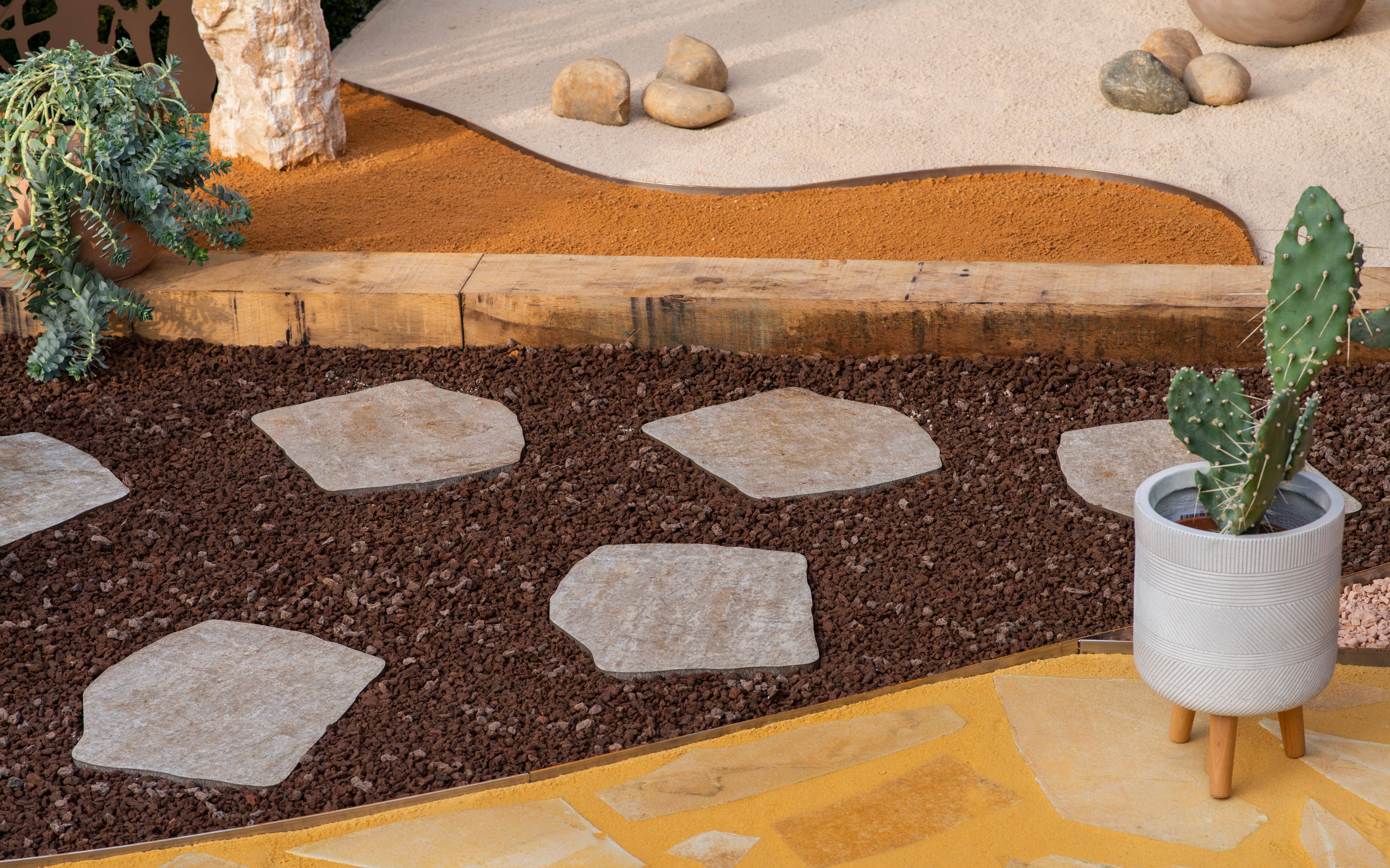 Pas japonais en grès cérame ton pierre, L.42 x l.36 x Ep.2 cm - 6