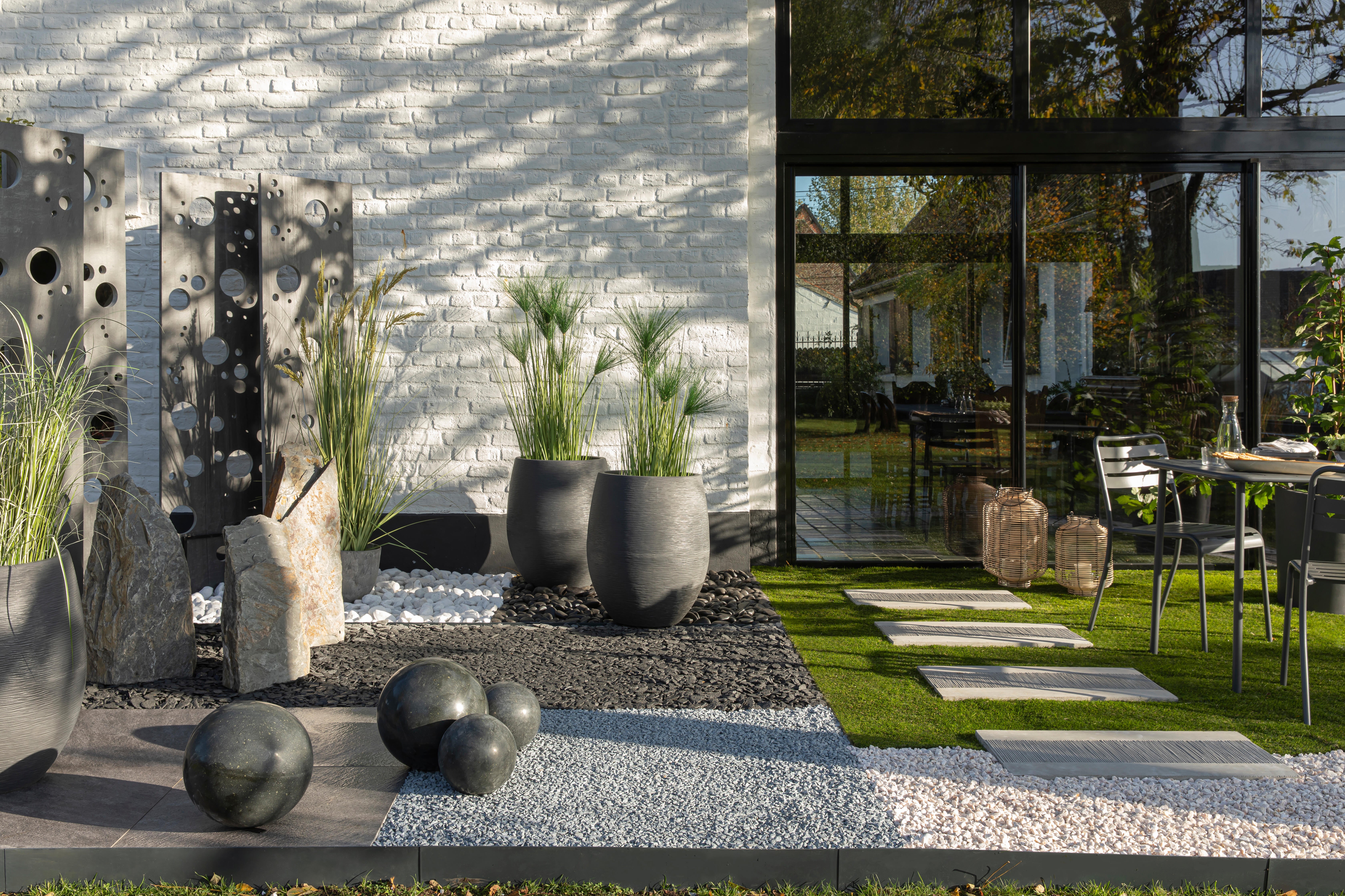 Pot plastique EDA Diam.50 x H.60 cm anthracite - 5