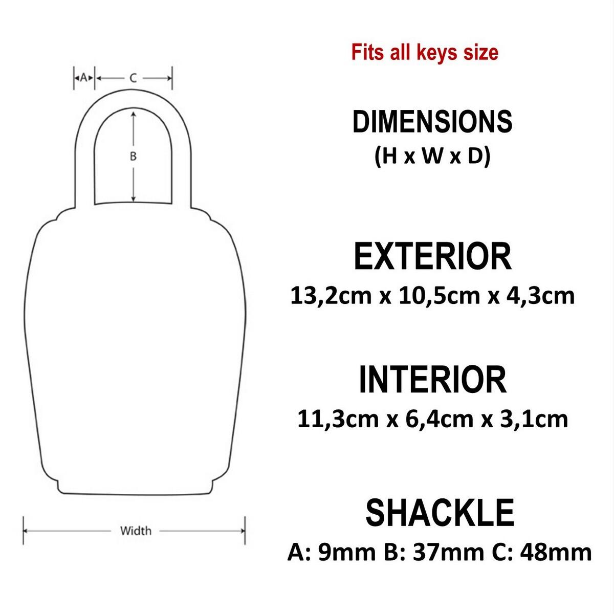 Boîte à clé sécurisée MASTER LOCK 5414EURD à suspendre, H.13.5xl.10.5xP.4.6 cm - 5
