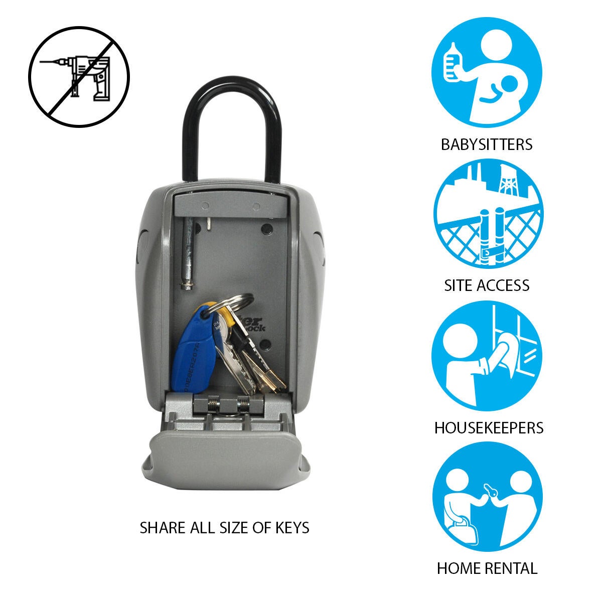 Boîte à clé sécurisée MASTER LOCK 5414EURD à suspendre, H.13.5xl.10.5xP.4.6 cm - 9