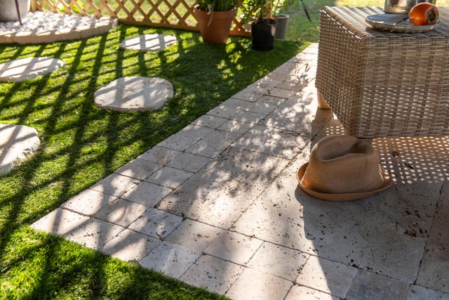 Dalle Travertin vieilli, beige/marron, multiformat