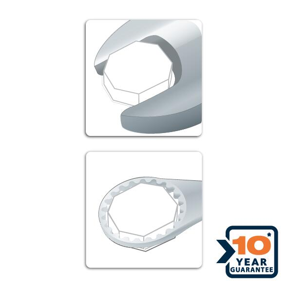 Clé mixte longue en chrome vanadium DEXTER, ouverture 23 mm - 3