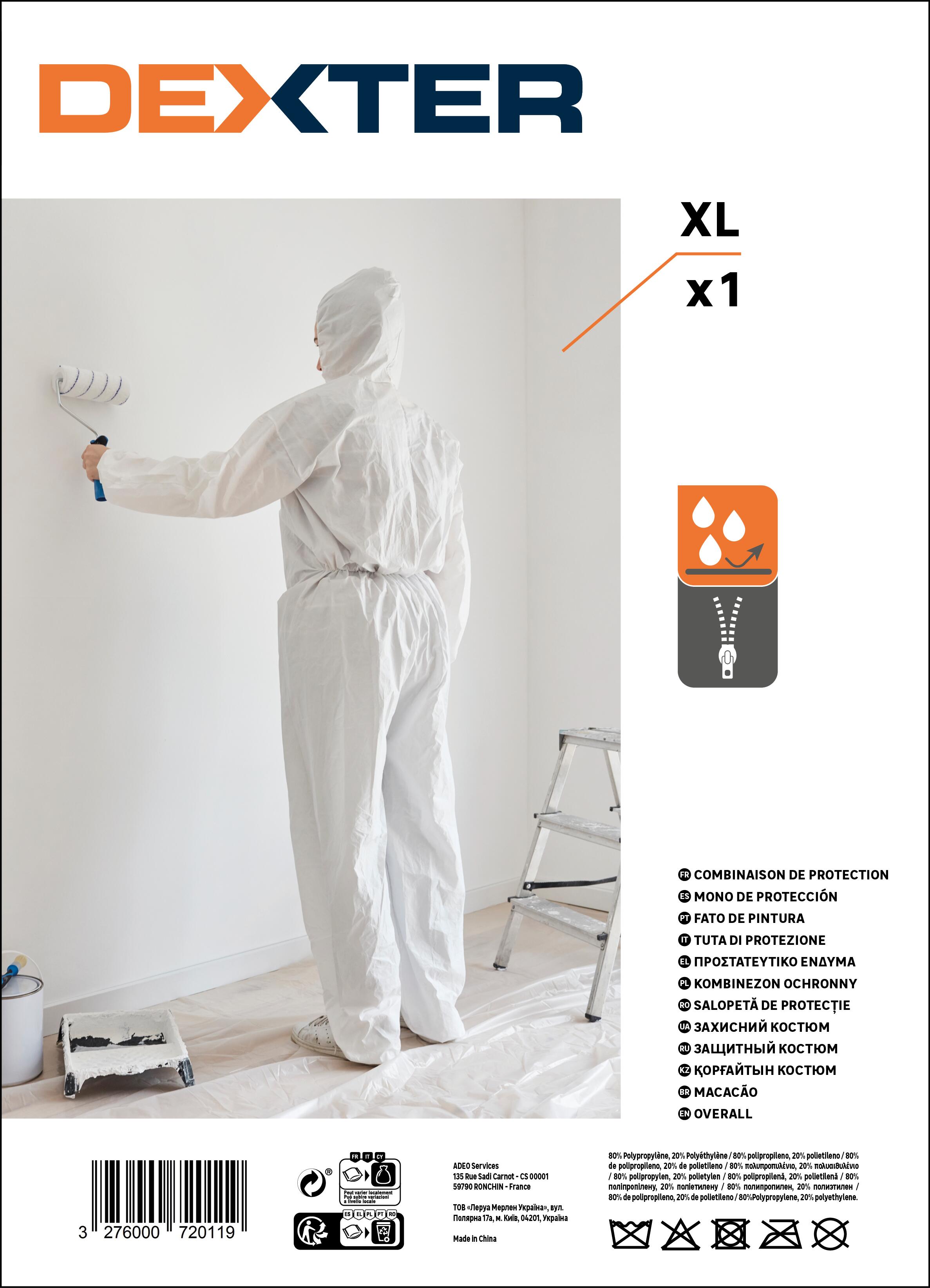 Combinaison de protection DEXTER blanc, taille xl - 6