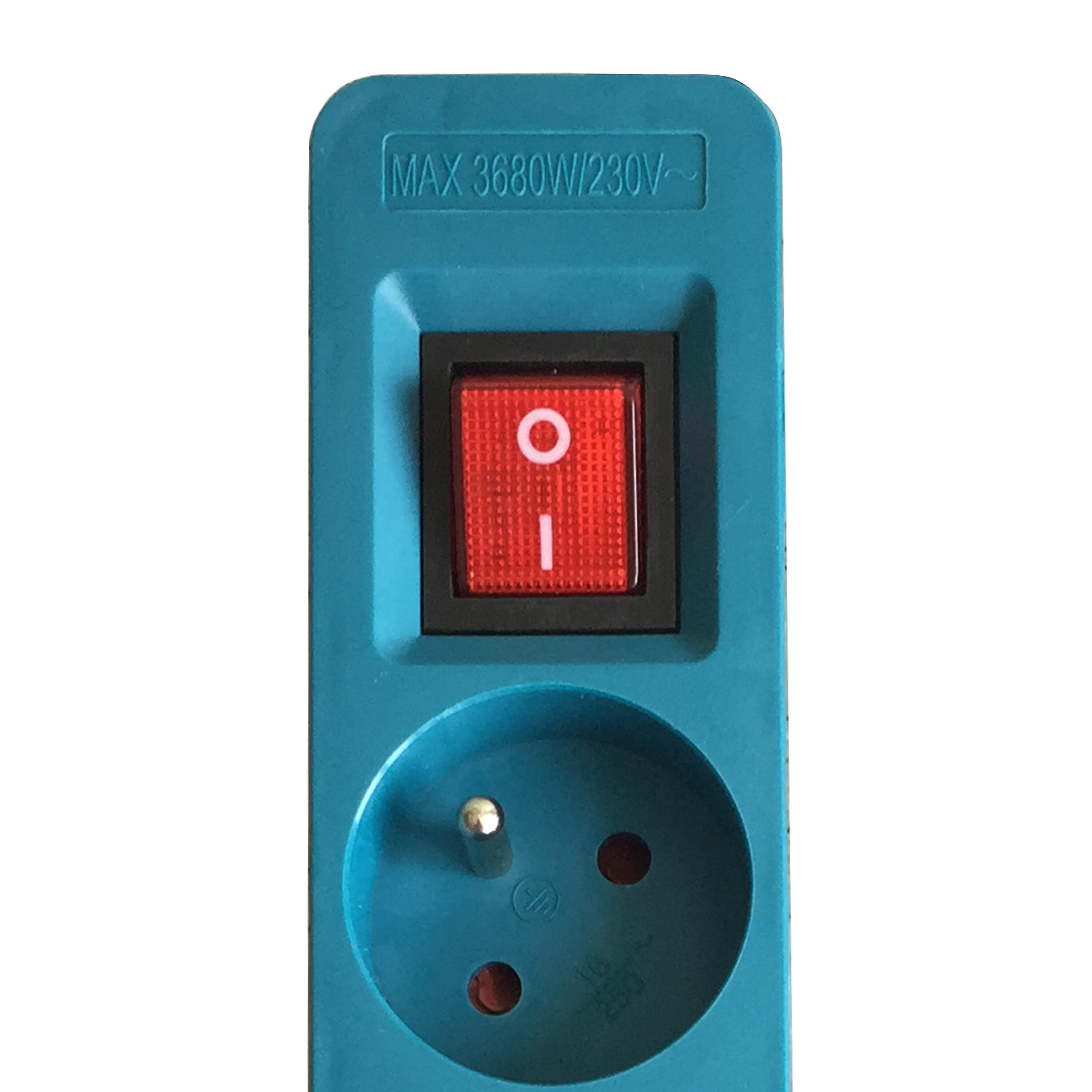 Multiprise avec interrupteur, 3 prises bleu,1.5M, LEXMAN - 3