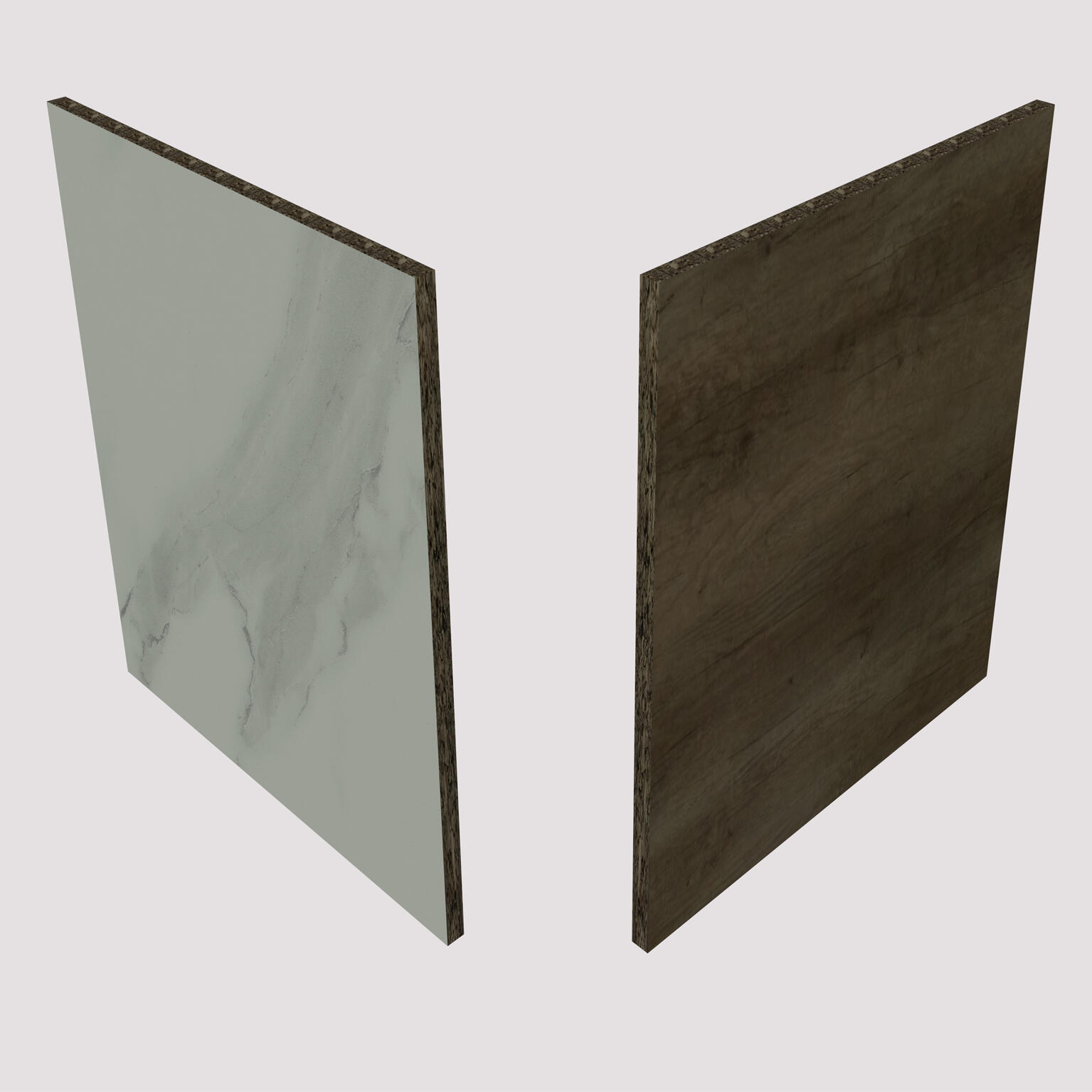 Crédence stratifié réversible Effet Marbre blanc/Planky L.300 x H.64 x Ep.0.9 cm - 2