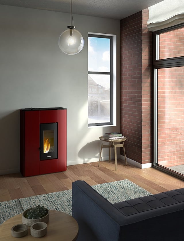 Poêle à granulés FREEPOINT Atrium 5 airtight bordeaux 5 kW