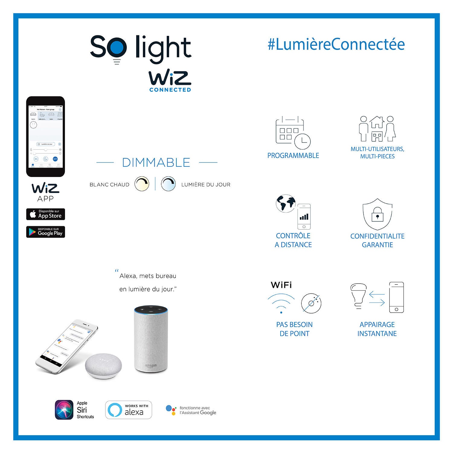 Ampoule led connectée, globe 95mm E27, 810lm = 56W, variation de blancs, SOLIGHT - 5
