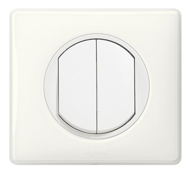 Double poussoir complet, LEGRAND Céliane, blanc yesterday