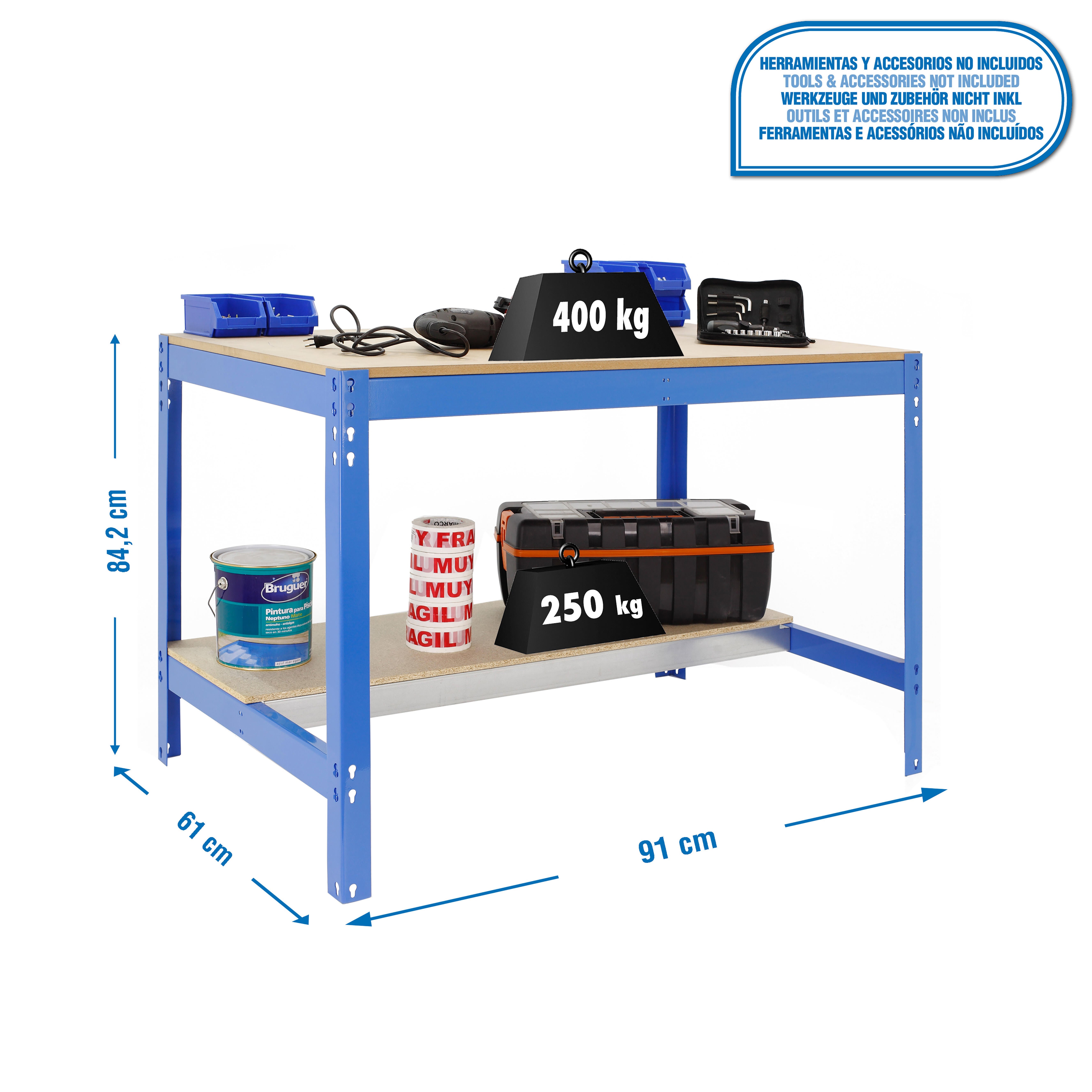 Etabli métallique SIMONRACK 90 cm bleu - 2