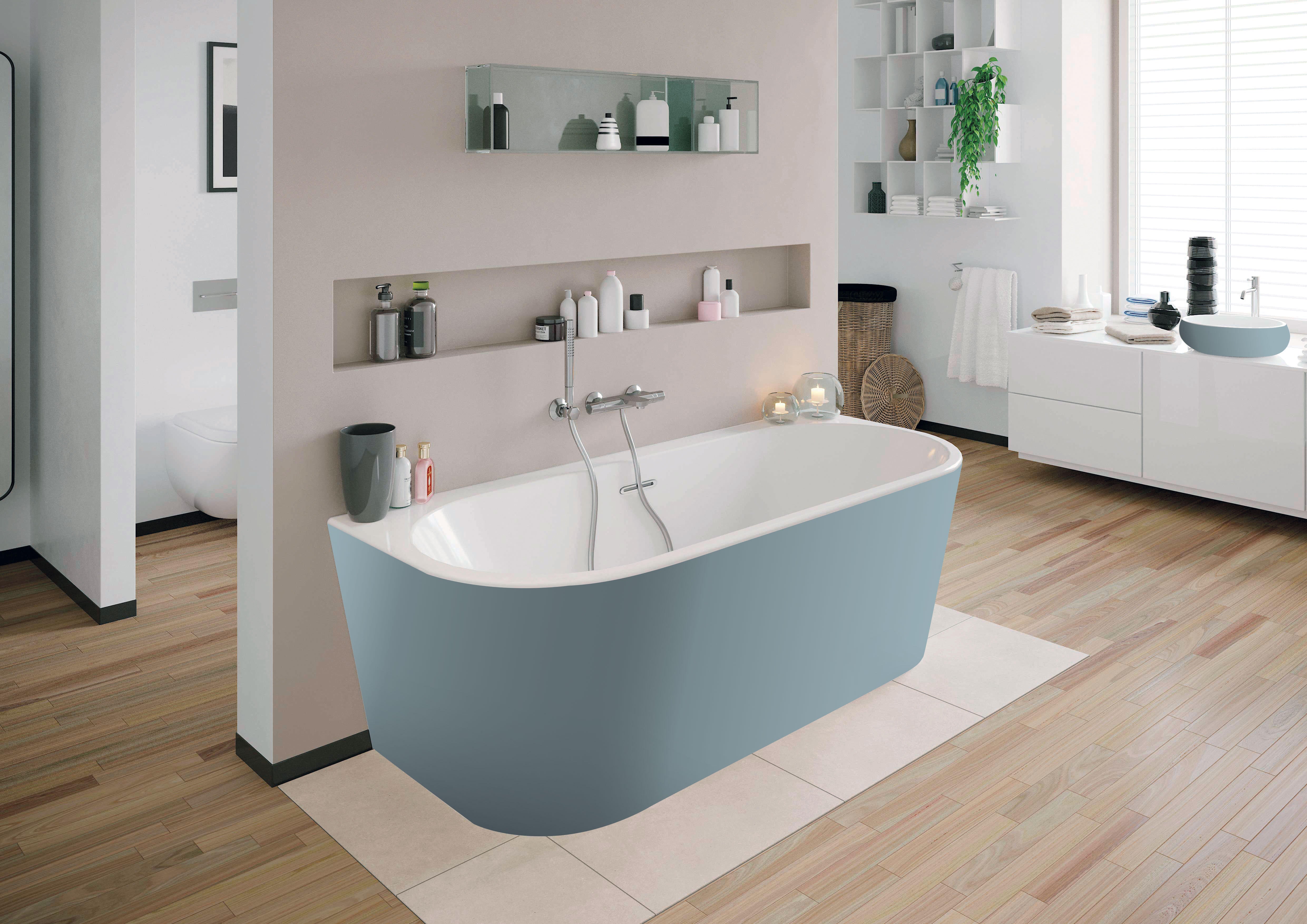 Baignoire îlot l.80 x L.180cm bleu grisé Ilova BALNEO - 2