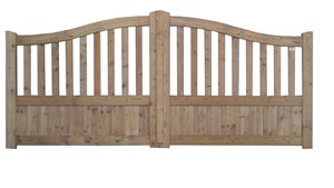 Portail battant bois Boyard 3m naturel JOUEN FRERES, l.300 x H.135 cm