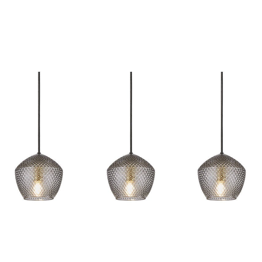 Suspension Orbiform verre, gris, Diam.15 cm, E14 - 2