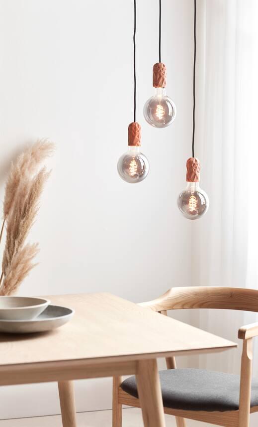 Suspension Hang, porcelaine, marron, Diam.5.2 cm, E27 - 2