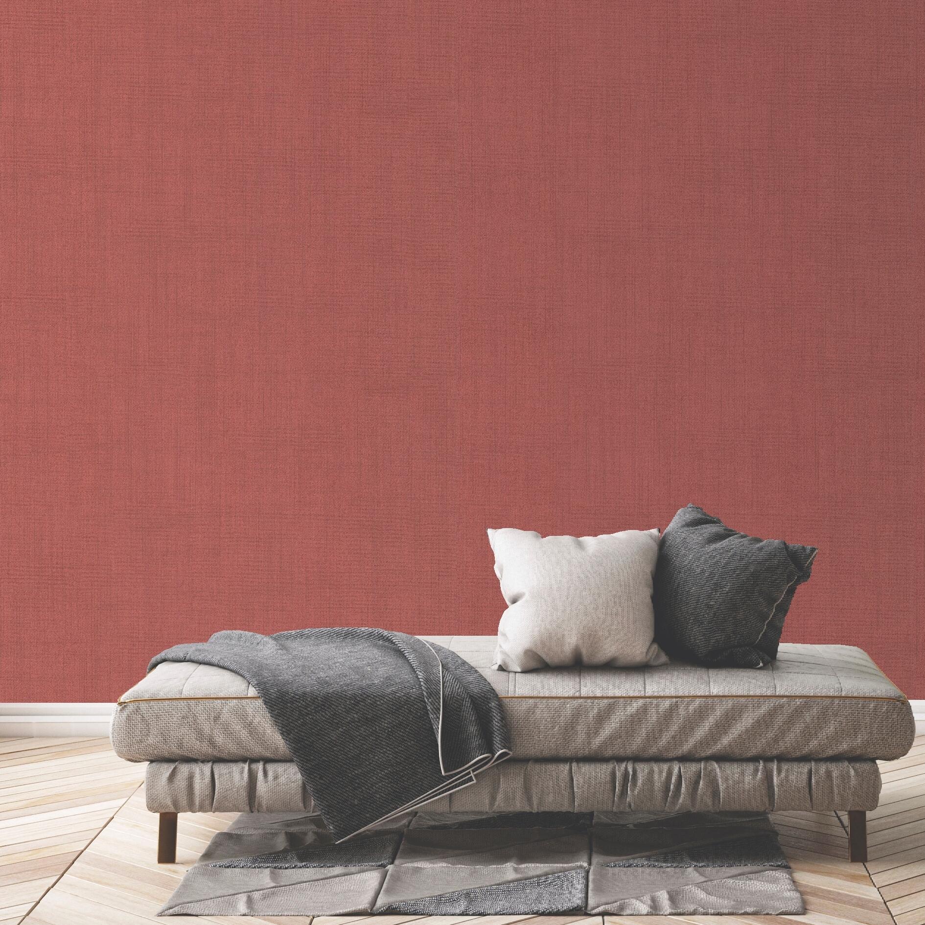 Papier peint intissé Couleur et matiere rouge | Leroy Merlin