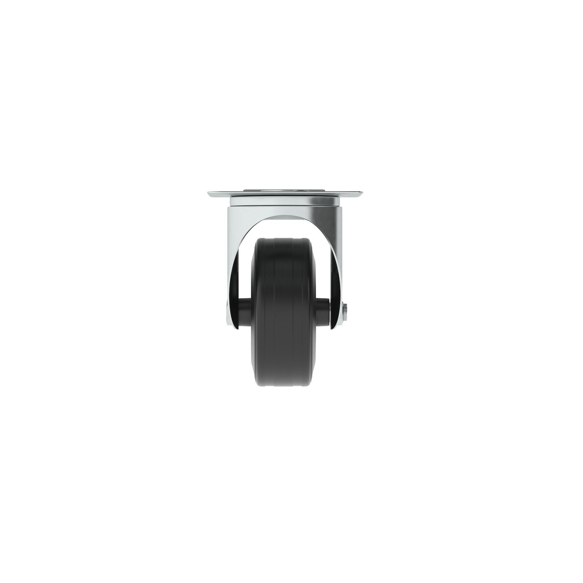 Roulette pivotante sur plaque diam.100 mm avec frein - 3