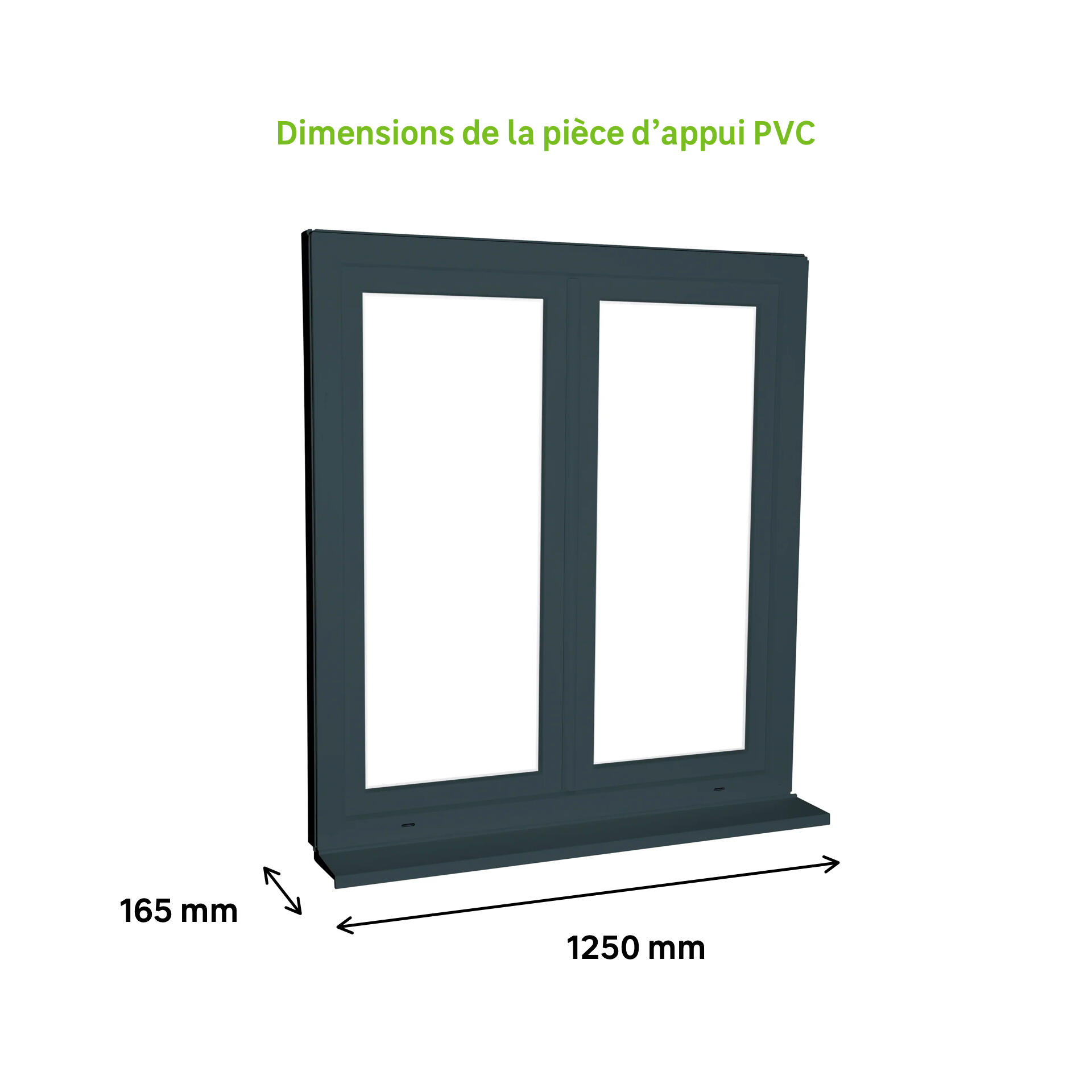 Pièce d'appui 100/160 longueur 1.25 m Gris - 3