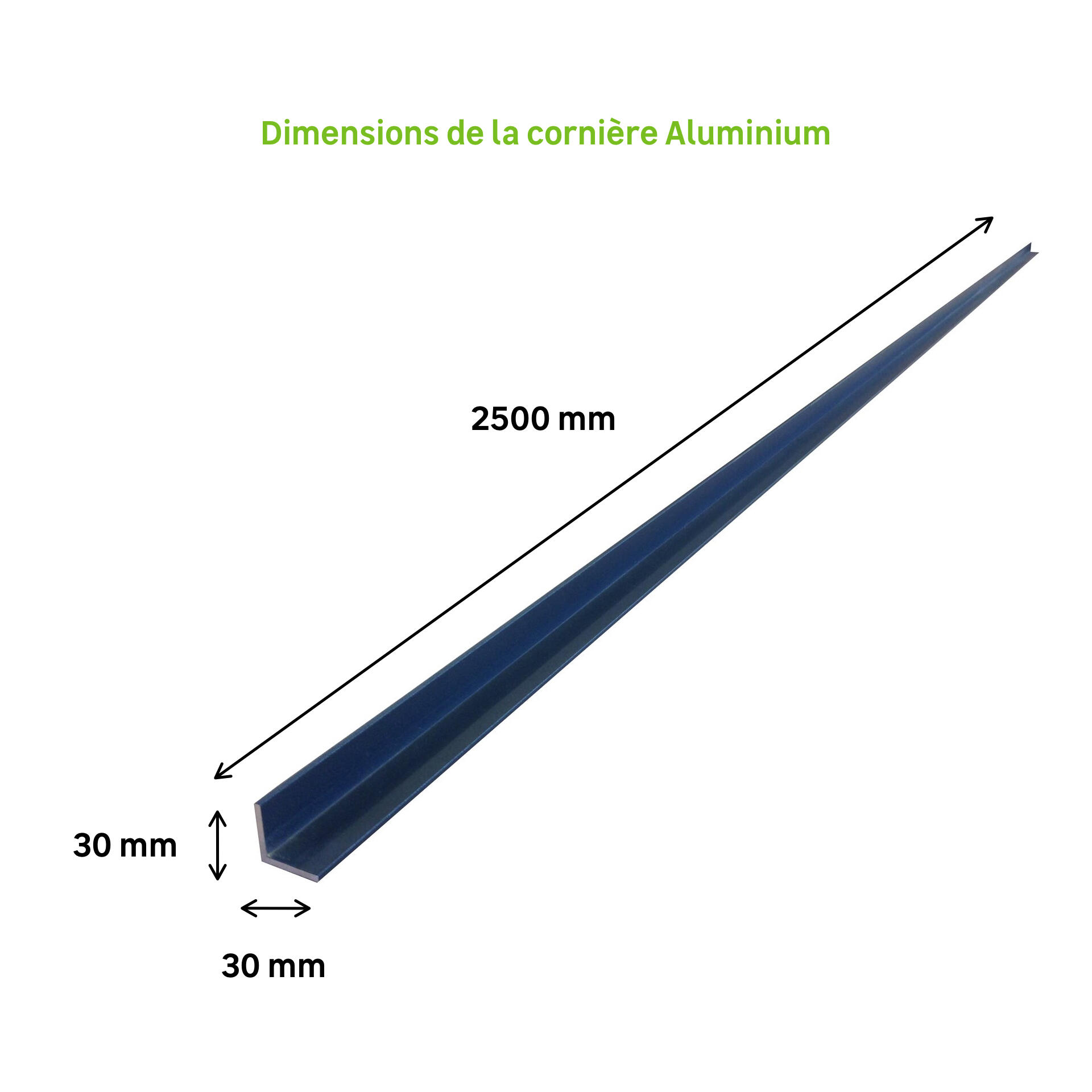 Cornière baie coulissante Aluminium 30x30 2.5ML - Gris - 2