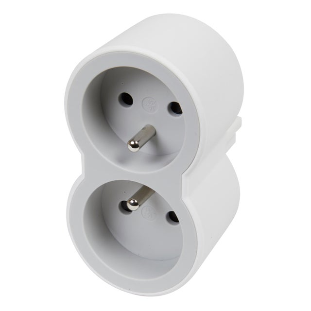 Biplite murale, 2 prises blanc LEGRAND